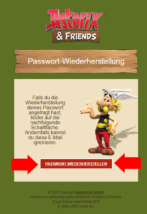 Dieser Button in der E-Mail öffnet in Deinem Browser die Seite, auf der Du das neue Passwort eingibst