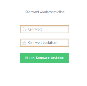 Gebe Dein neues Password in die Felder "Passwort" und "Passwort bestätigen" ein